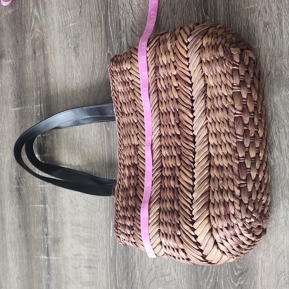 SUN N SAND Natural Wicker Woven Tote with Pouch Set - Picture 4 of 12